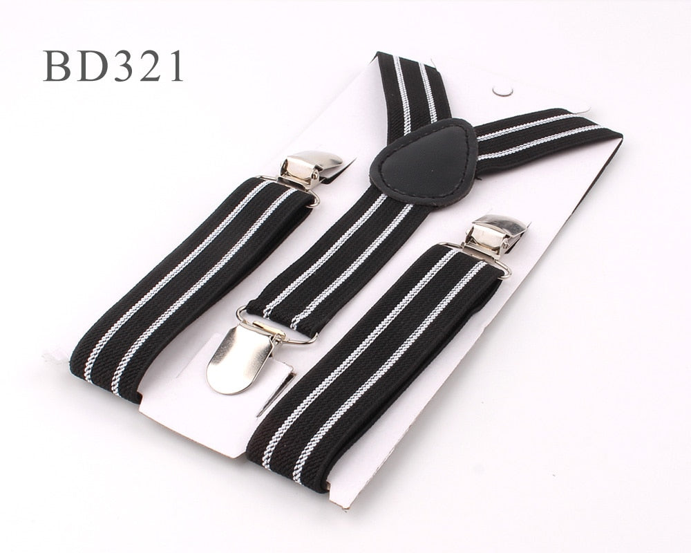 New Adjustable Kids Suspenders Elastic Striped Suspender Candy Color Children Braces Wedding Accessories Girls Boys Straps