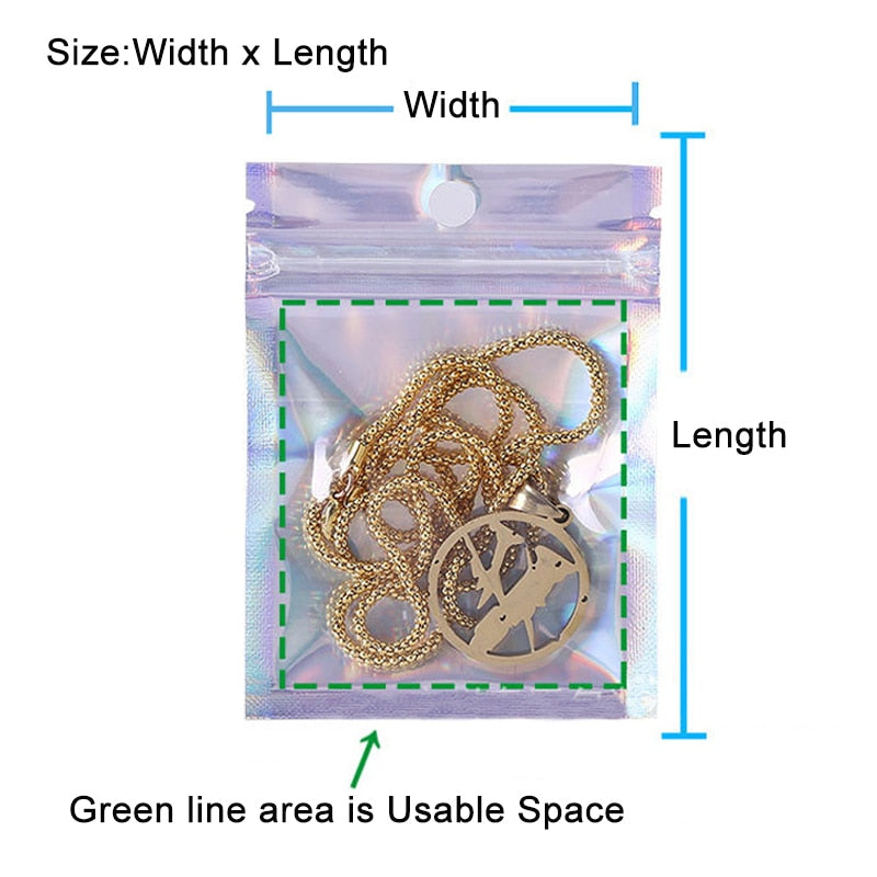 Resealable Translucent Laser Zip Lock Bags