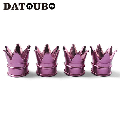 4 Pcs New Arrive Colorful Aluminum Crown Car Tire Valve Stem Caps - Hiccupzz