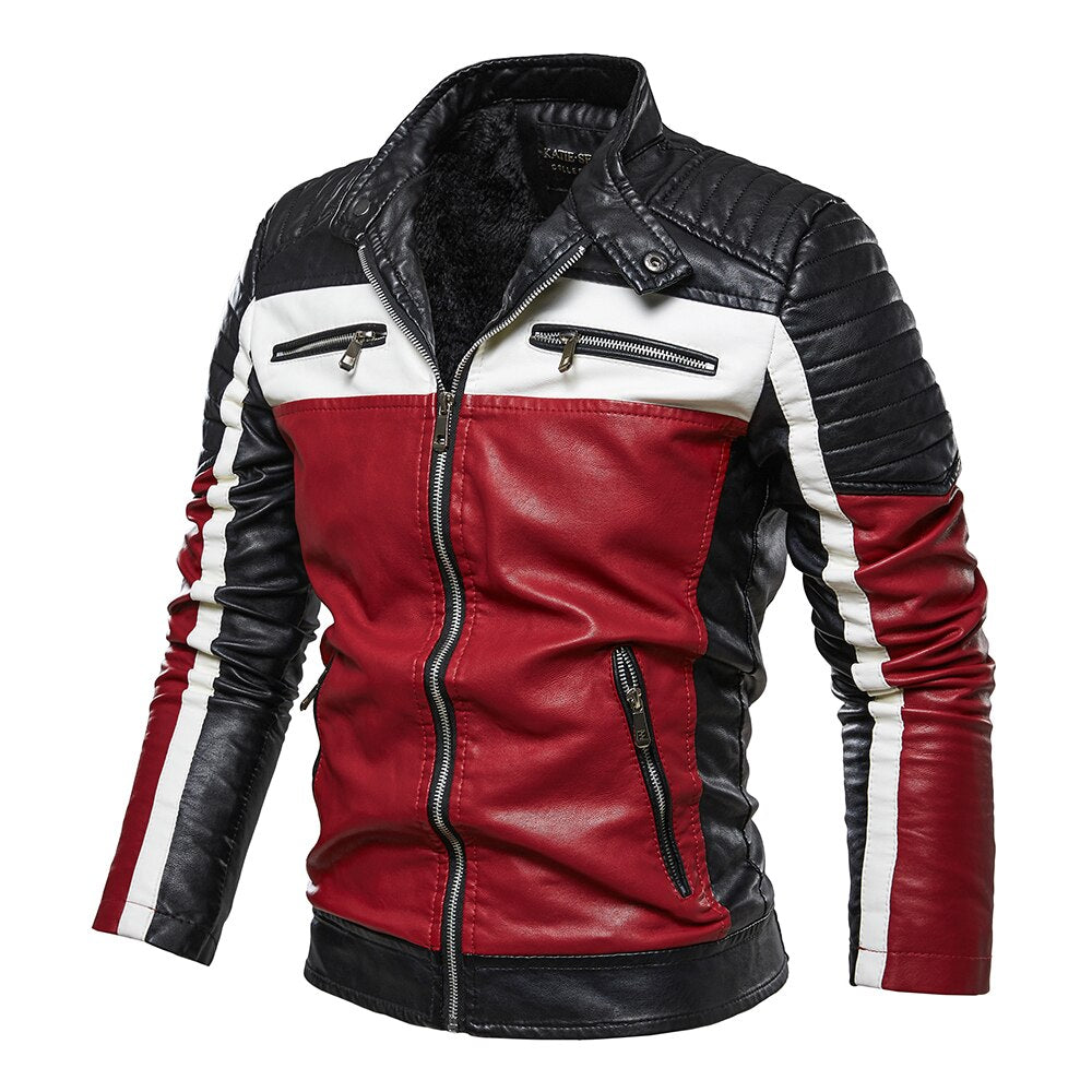 Casual Motor Distressed Leather Jacket