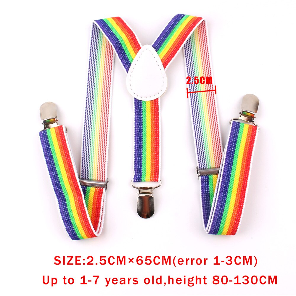 New Adjustable Kids Suspenders Elastic Striped Suspender Candy Color Children Braces Wedding Accessories Girls Boys Straps