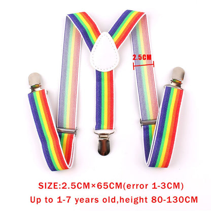 New Adjustable Kids Suspenders Elastic Striped Suspender Candy Color Children Braces Wedding Accessories Girls Boys Straps - Hiccupzz