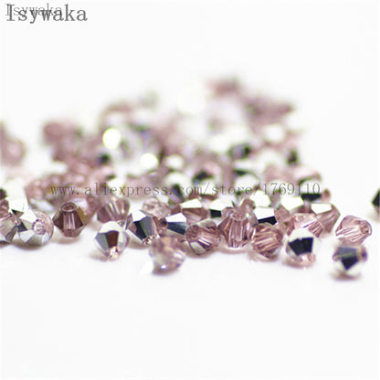 Multicolor 100pcs 4mm Bicone Austria Crystal Beads for DIY Jewelry Making - Hiccupzz