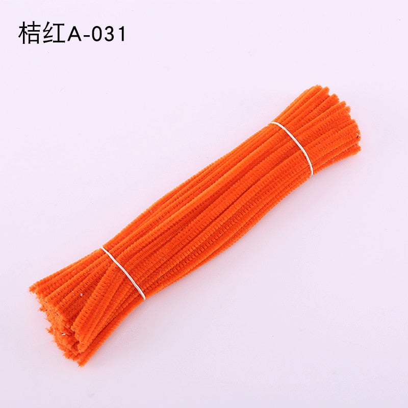 50/100pcs 30cm Chenille Stems Stick Cleaners Kids Educational Toys Handmade Colorful Chenille Stems Pipe for DIY Craft Supplies