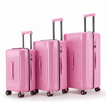 3 Piece Luggage Set 20/24/28 Inch PC Material Suitcase With Wet Dry Separation Anti-Explosion Zipper