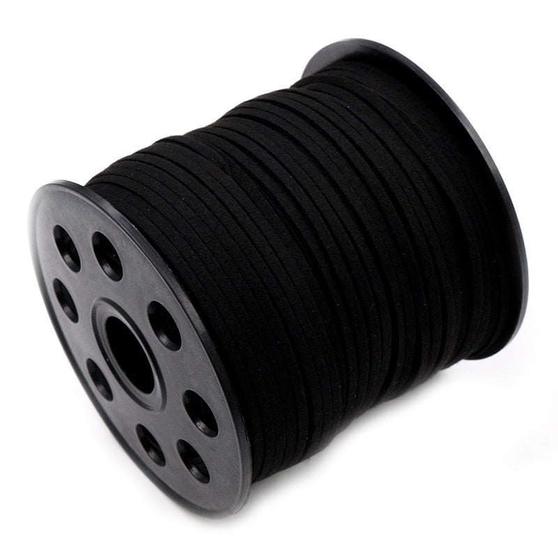 10m/lot 2.5mm Flat Faux Suede Braided Cord Korean Velvet Leather Thread for Necklace Jewelry Making