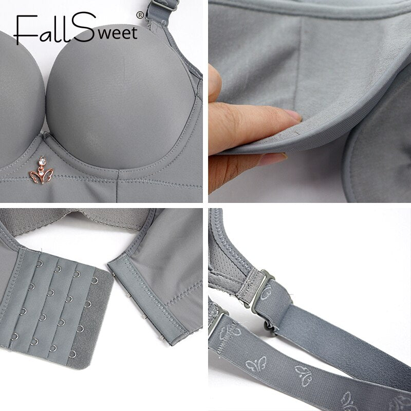 FallSweet  Push Up Bra Sexy Lingerie Plus Size Underwear Women Thin Cup Brassiere Femme 34 to 50