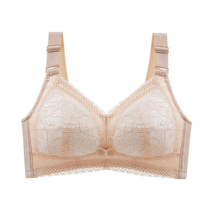 FallSweet Wireless Bras for Women Thin Cup Lingeire Plus Size Lace Underwear Minimizer Brassiere B C D E Cup - Hiccupzz