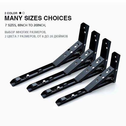 2PCS Stainless Steel Folding Bracket Adjustable Shelf Holder - Hiccupzz
