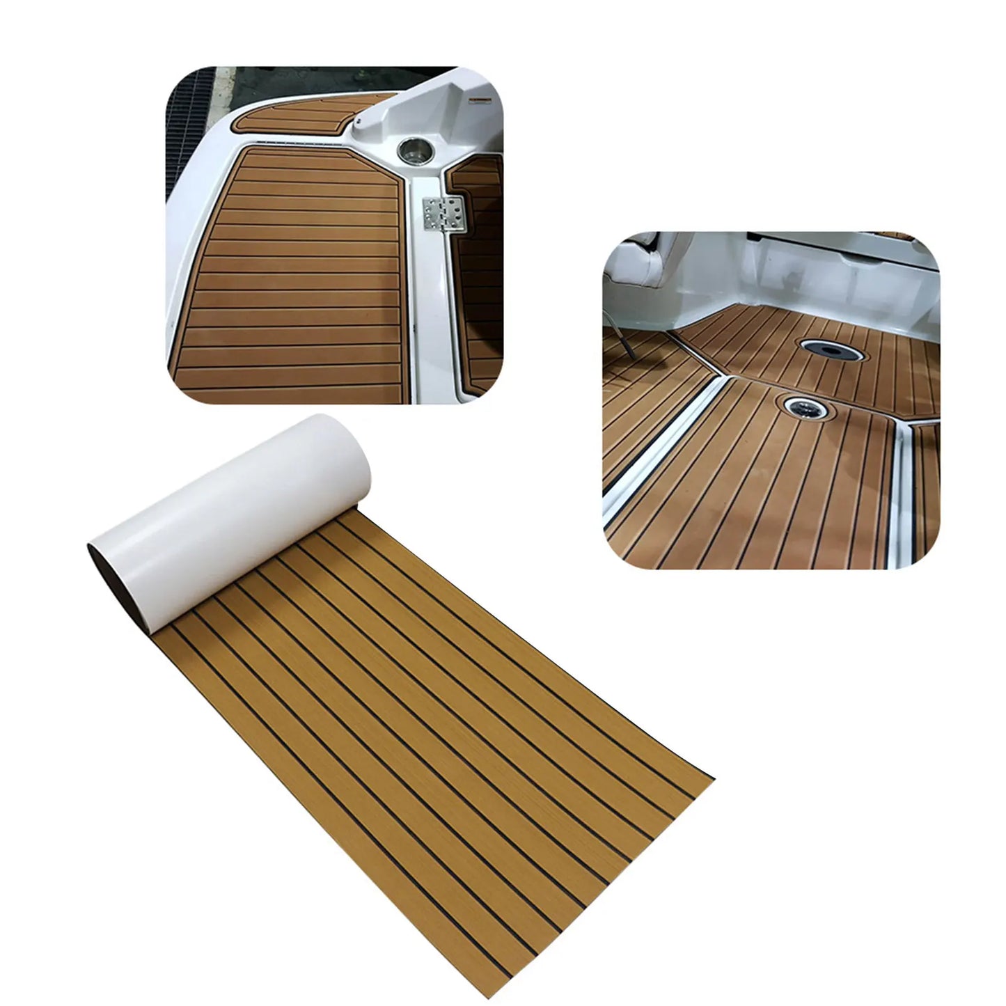 Self-Adhesive EVA Foam Teak Floor Decking Sheet Flooring Mat Pad Boat Flooring Fit Marine Flooring Faux Boat Decking 45cmx240cm