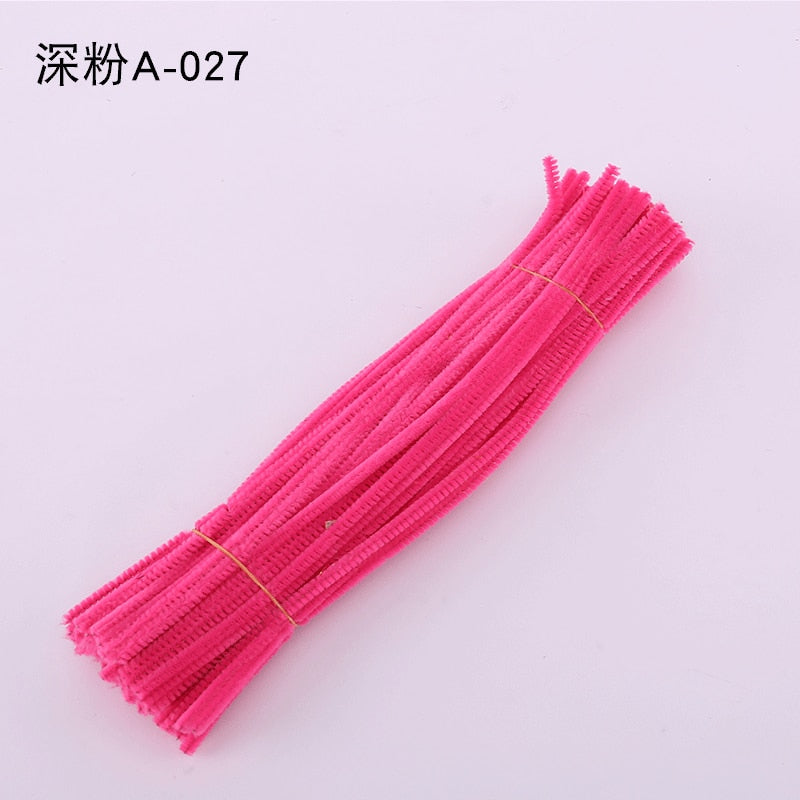 50/100pcs 30cm Chenille Stems Stick Cleaners Kids Educational Toys Handmade Colorful Chenille Stems Pipe for DIY Craft Supplies