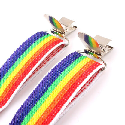 New Adjustable Kids Suspenders Elastic Striped Suspender Candy Color Children Braces Wedding Accessories Girls Boys Straps - Hiccupzz