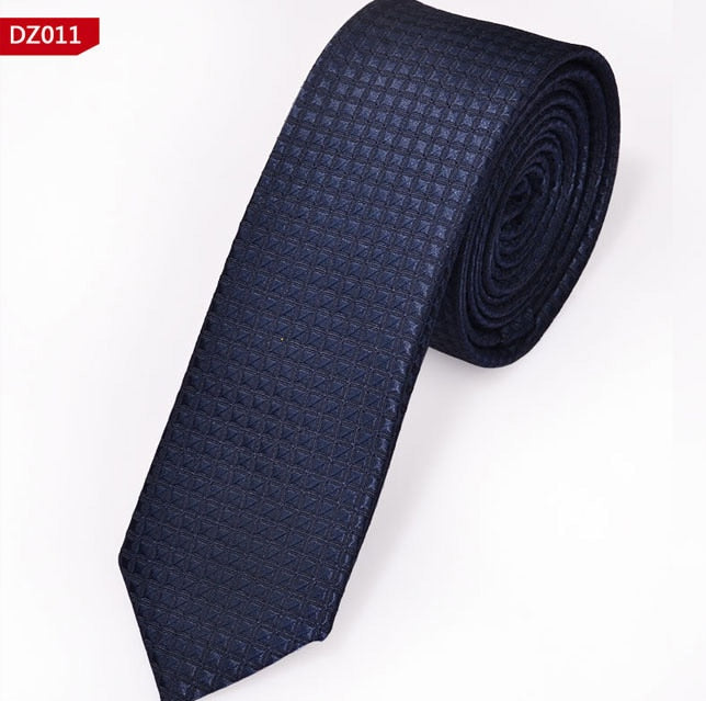 New Men's Casual Slim Ties Classic Polyester Woven Party Neckties Fashion Plaid Dots Man Neck Tie For Wedding Business Male Tie