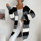 Women's Fashion New Arrival Long Buttonless Colorblock Sweater Jacket - Hiccupzz