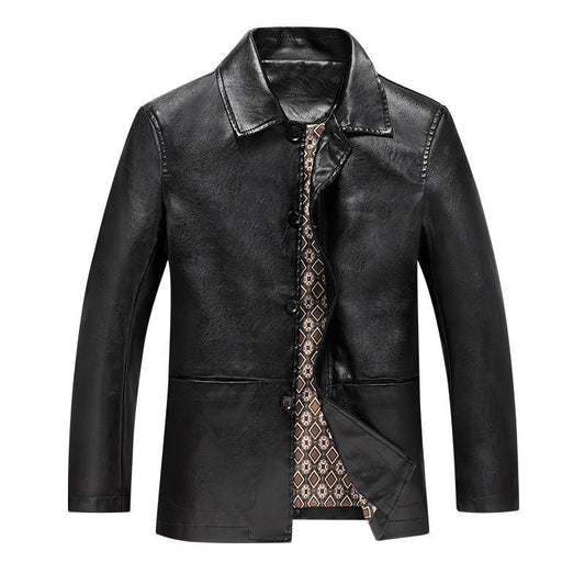 Spring And Autumn Men's Plus Size Leather Coat