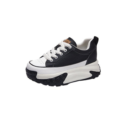 Women's White Shoes Lace Color Block - Hiccupzz