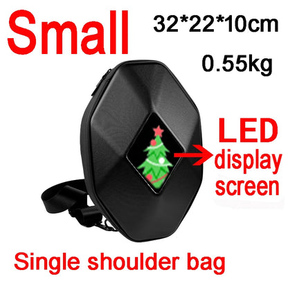 Motorcycle Backpack with LED EYE - DIY Riding Bag with APP Control, Hard Shell, Rainproof, Fits 14-Inch Notebook - Hiccupzz
