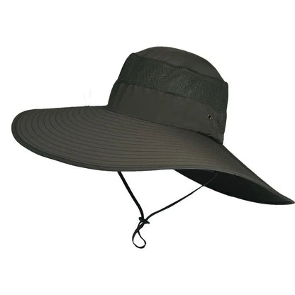 Hot Men's 15CM Big Wide Brim Outdoor Waterproof Mountaineering Cap - Hiccupzz