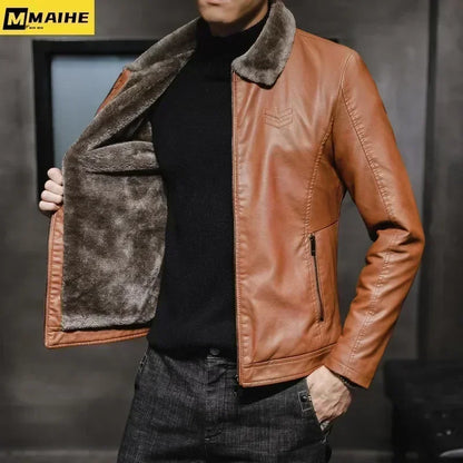 Men's Vintage Brown Leather Jacket - Hiccupzz