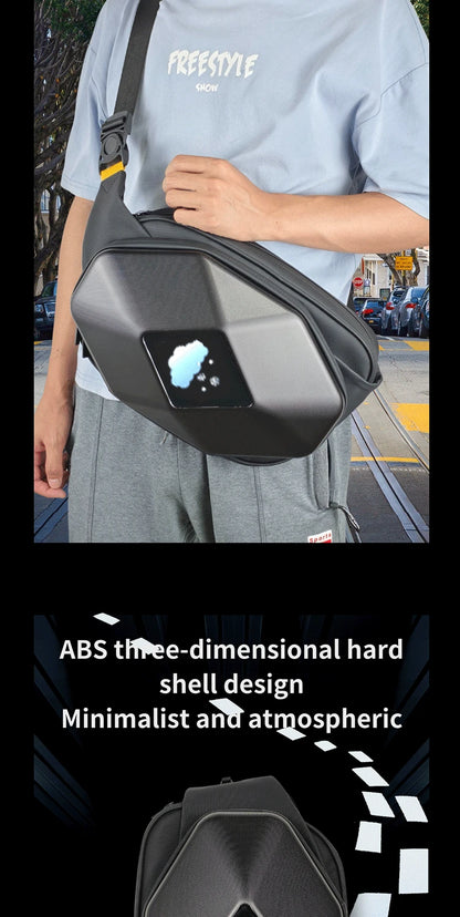 Motorcycle Backpack with LED EYE - DIY Riding Bag with APP Control, Hard Shell, Rainproof, Fits 14-Inch Notebook - Hiccupzz