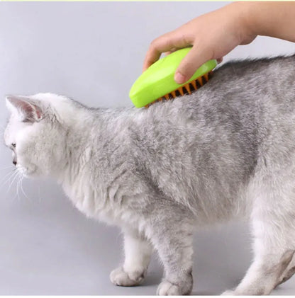 3-in-1 Electric Steamy Brush for Cats & Dogs – Steam Brush, Sprayer, and Massaging Pet Grooming Tool for Shedding - Hiccupzz