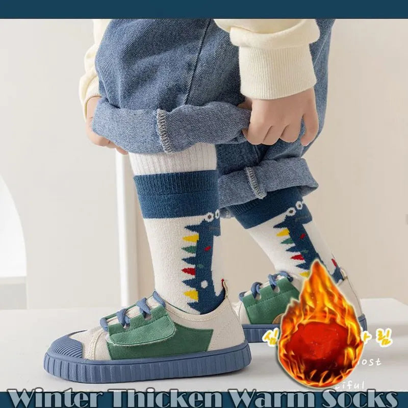 5 Pairs Winter Baby Socks - Warm Cotton Cartoon Socks for Kids, Thicken Socks for Girls and Boys