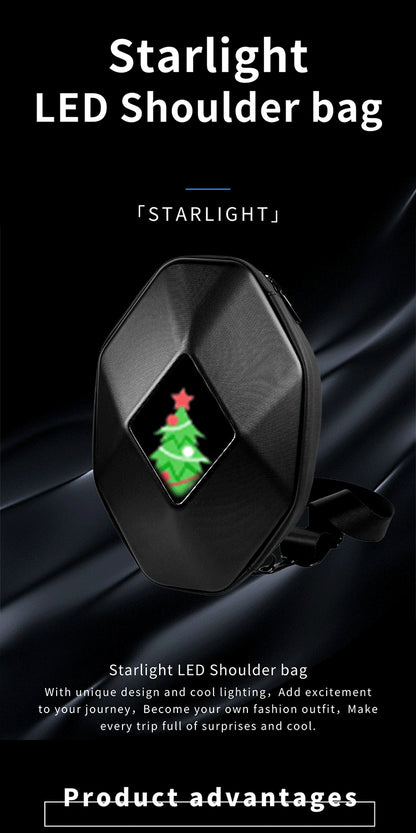 Motorcycle Backpack with LED EYE - DIY Riding Bag with APP Control, Hard Shell, Rainproof, Fits 14-Inch Notebook - Hiccupzz