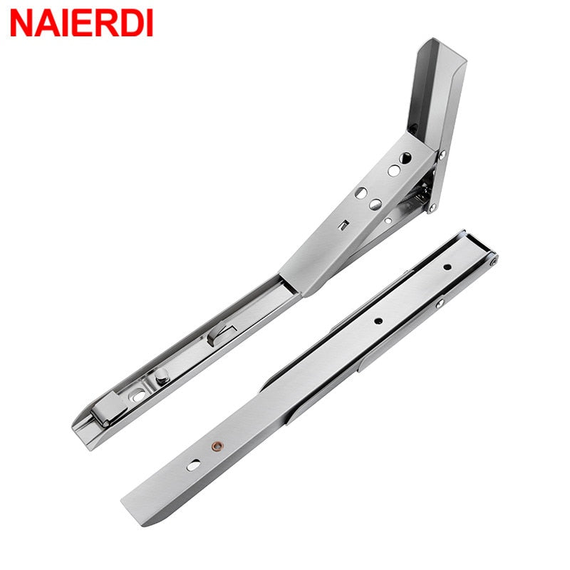 2PCS Stainless Steel Folding Bracket Adjustable Shelf Holder