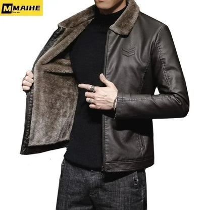 Men's Vintage Brown Leather Jacket - Hiccupzz
