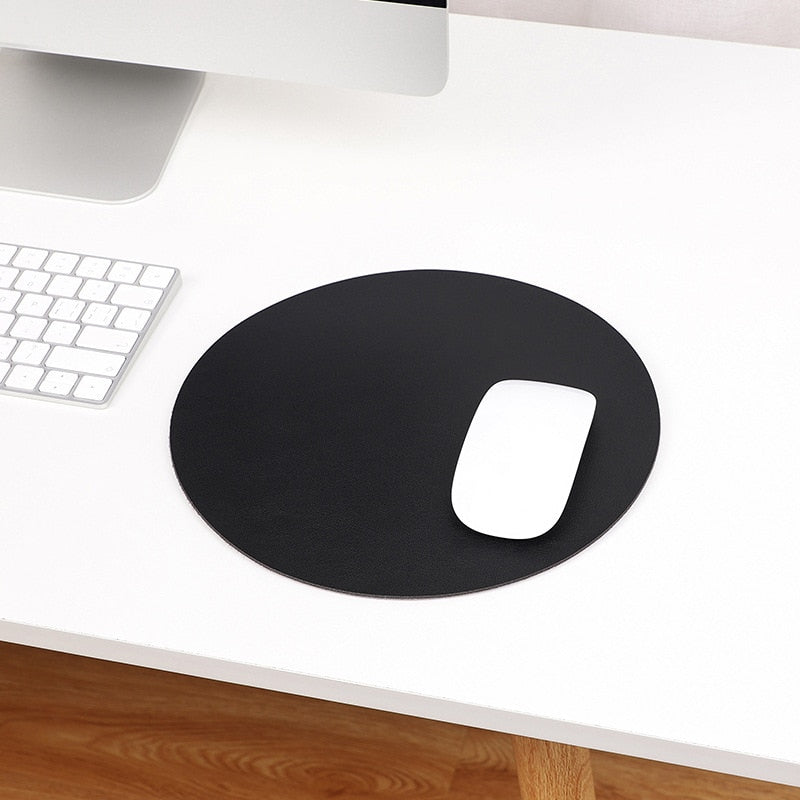 Waterproof PU Leather Mouse Pad Gaming Mouse Pad Simple Solid Color Antislip Computer Desk Accessories School Office Accessories