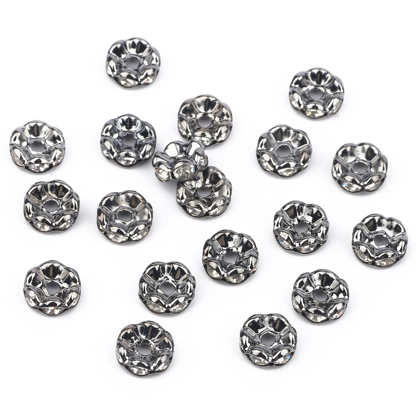 50pcs/lot  Crystal Round Loose Spacer Beads for DIY Making Bracelet Necklace Accessories