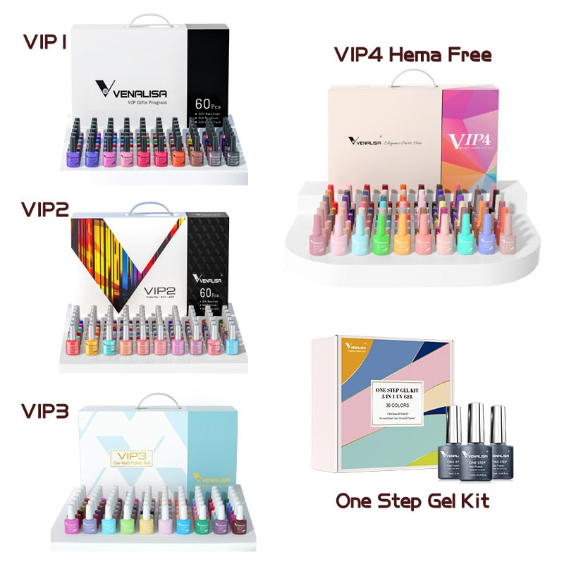 New Fashion Color Gel Polish Kit VIP4 HEMA FREE Enamel Vernish For Nail Art Design Whole Set Nail Gel Learner Kit