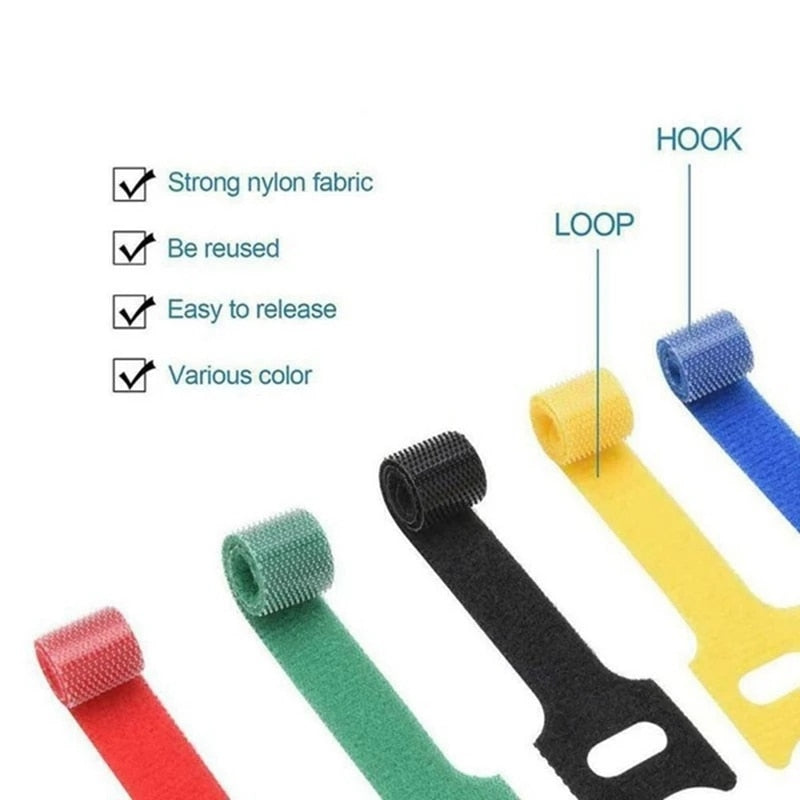 10/30/50pcs Releasable Cable Organizer Ties