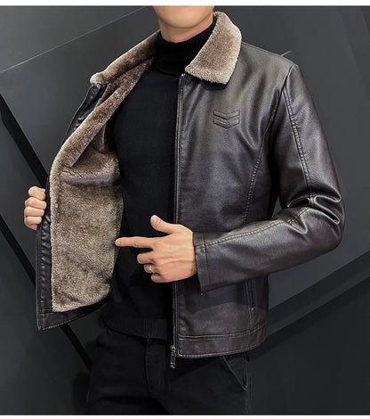 Men's Vintage Brown Leather Jacket - Hiccupzz