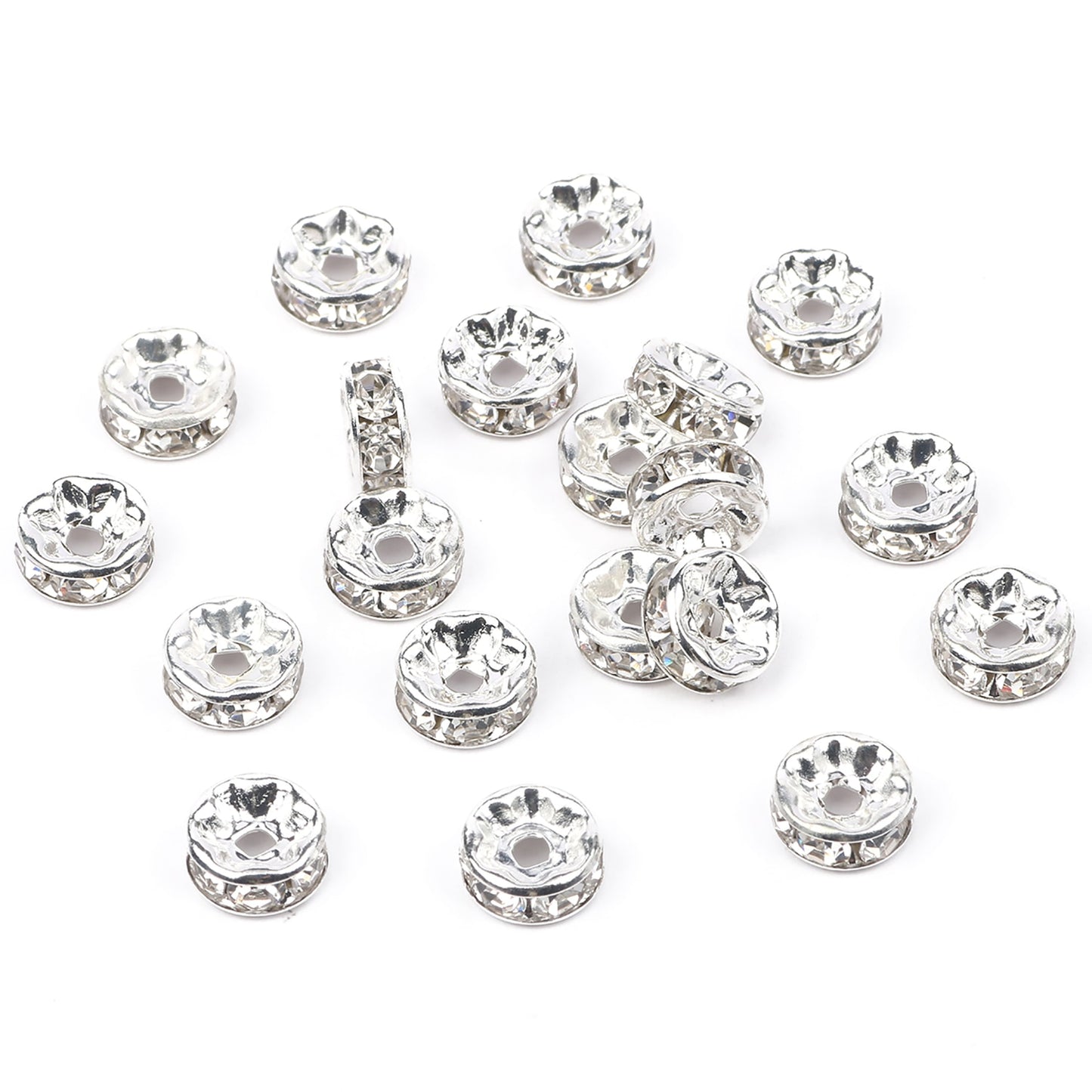 50pcs/lot  Crystal Round Loose Spacer Beads for DIY Making Bracelet Necklace Accessories