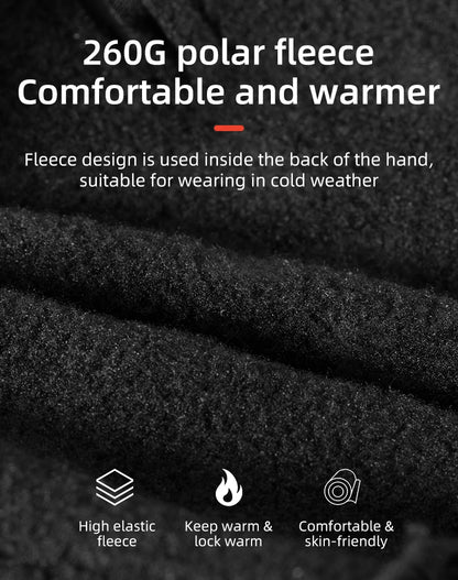 Cycling Gloves - Touch Screen Waterproof MTB Bike Gloves, Thermal Warm for Winter & Autumn Sports