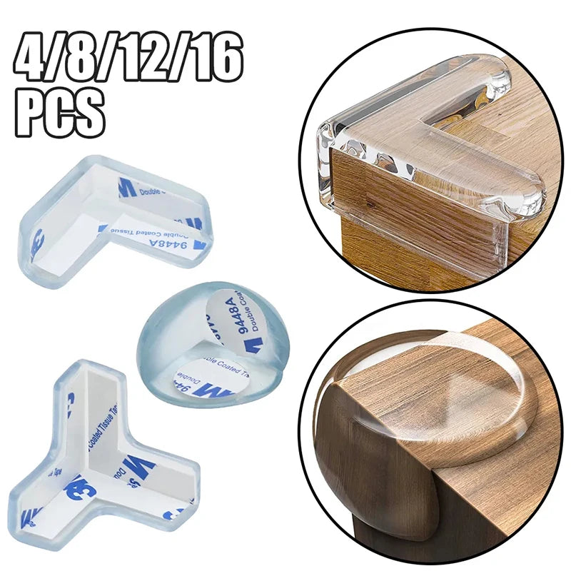 4 Pcs/8 Pcs/12 Pcs Baby Safety Silicone Table Corner Edge Protectors - Anti-Collision Guards for Children