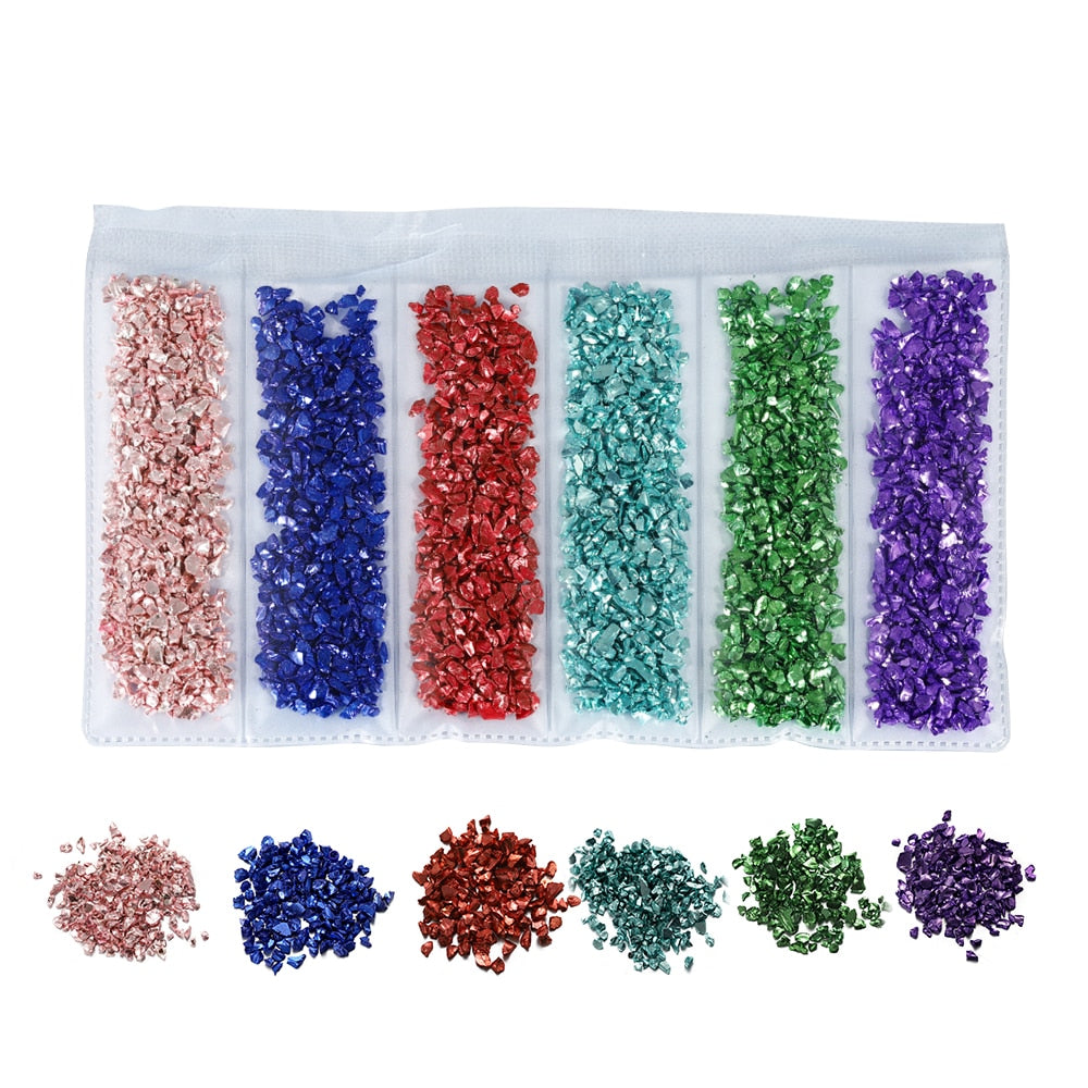 20g/lot Multi-color Mixing Nail Art Crushed Glass Nail Stones