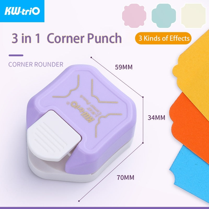 3-in-1 Corner Rounder border punches for scrapbooking