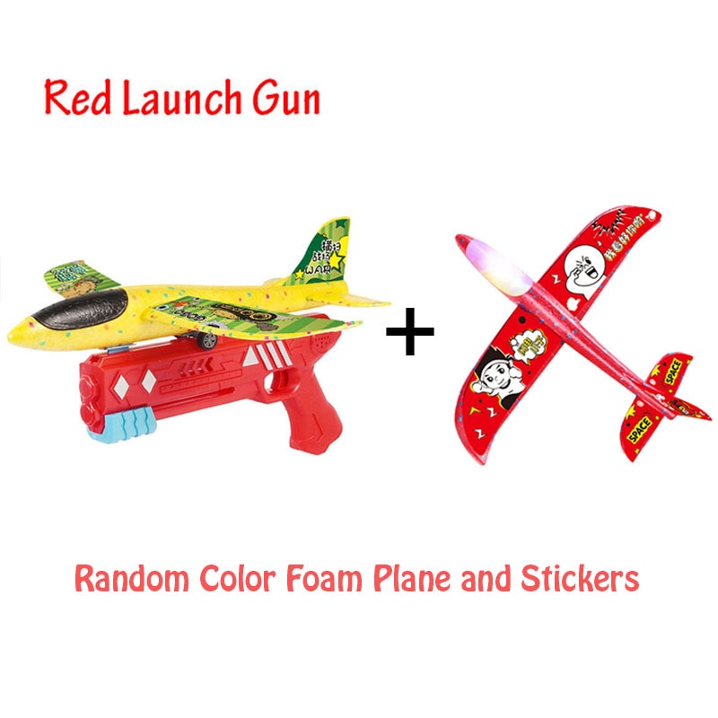 Foam Plane 10M Launcher Catapult Airplane Gun Toy Children Outdoor Game Bubble Model Shooting Fly Roundabout Toys