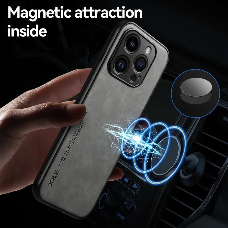 Case For iPhone 15 14 13 12 11 Pro Max Plus 12 13 Mini 8 7 SE X XS XR Luxury Protective Cover Car Holder Phone Coque Fundas