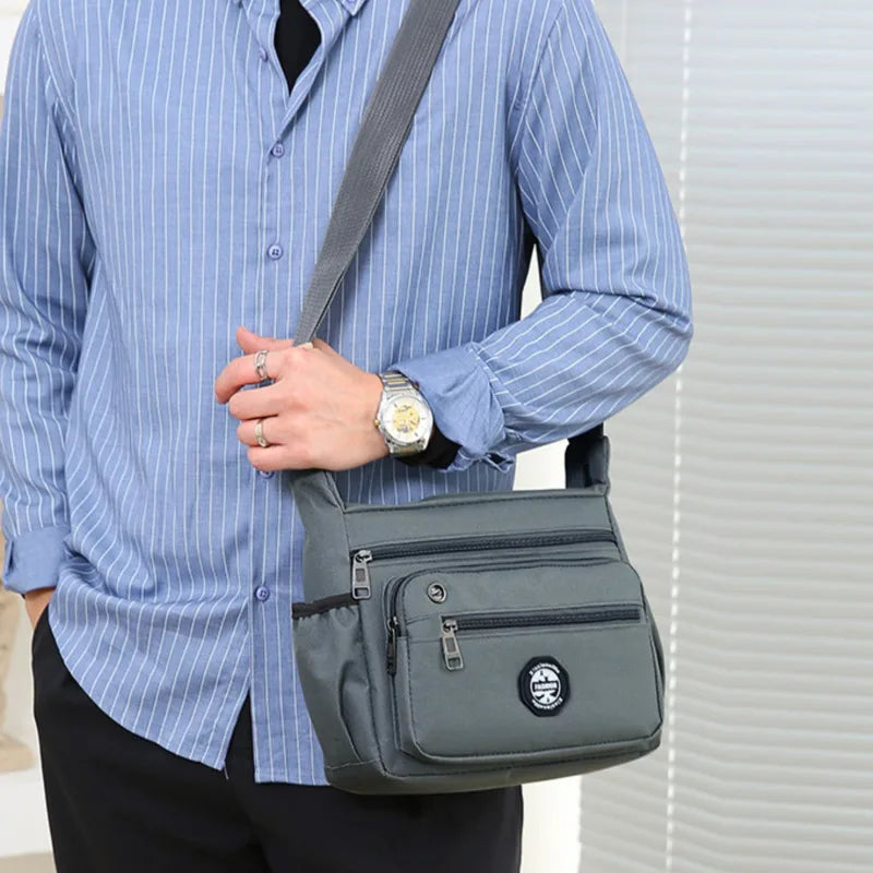 Men's Messenger Bag - Small Waterproof Oxford Crossbody Sling Pack