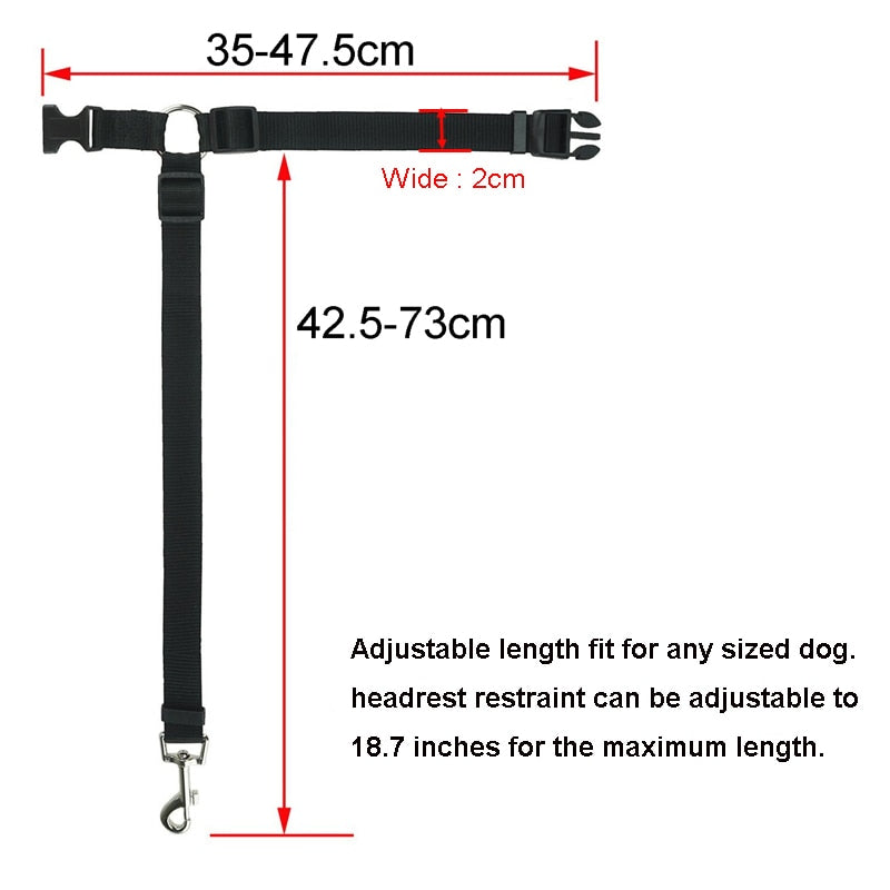 Two-in-one Nylon Adjustable Dogs Harness Collar Pet dog Accessories Pet Car Seat Belt Lead Leash Backseat Safety Belt