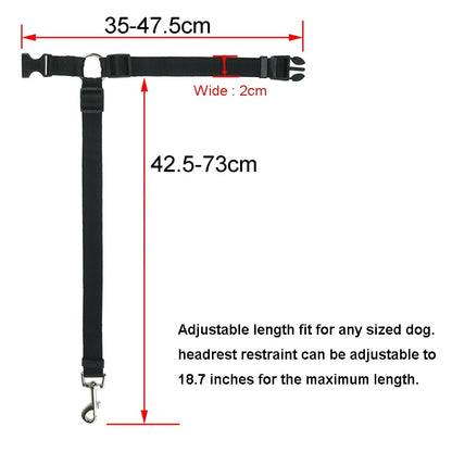 Two-in-one Nylon Adjustable Dogs Harness Collar Pet dog Accessories Pet Car Seat Belt Lead Leash Backseat Safety Belt - Hiccupzz