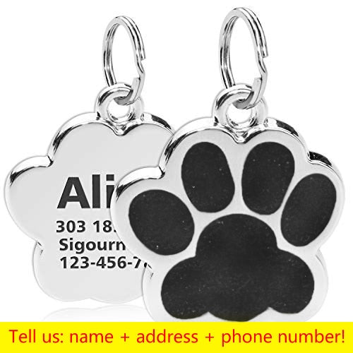 Personalized Engraving Pet Cat Name Tags Customized Dog ID Tag Collar Accessories Nameplate Anti-lost Pendant Metal Keyring - Hiccupzz