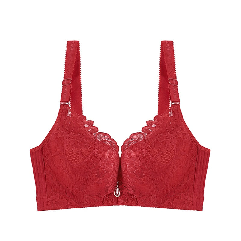 FallSweet  Push Up Lace Bras for Women Sexy Plus Size Brassiere Comfort Underwear Female wide straps on the back sutian feminino