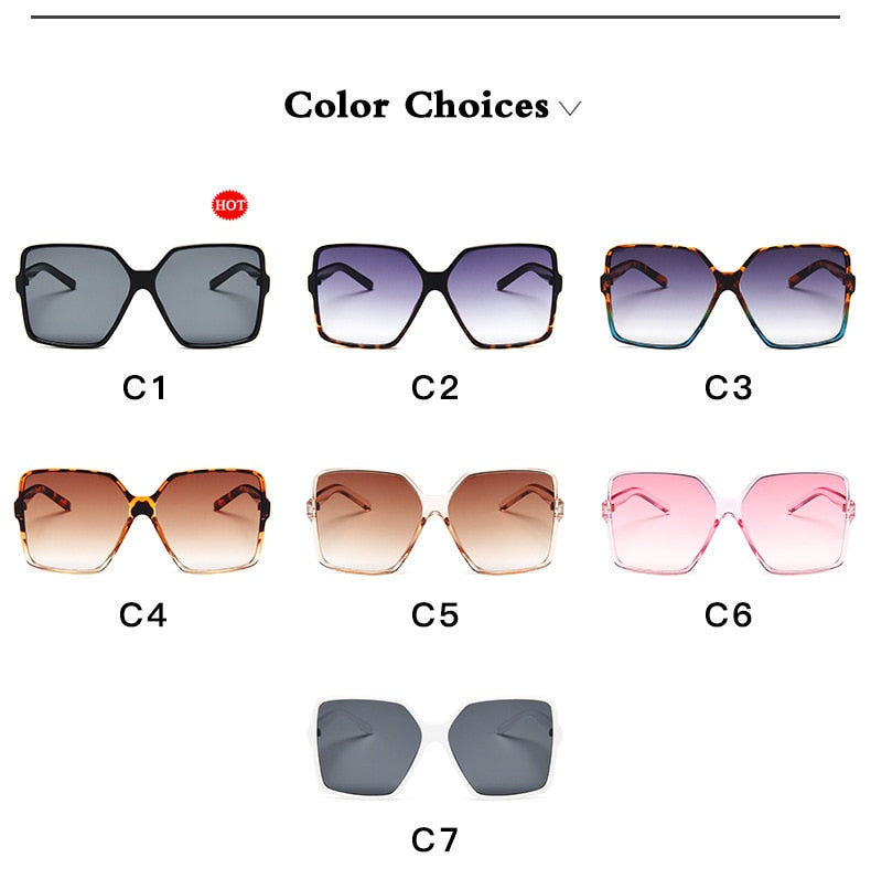 Oversize Sunglasses Gradient Plastic Brand Designer Female Sun Glasses Uv400