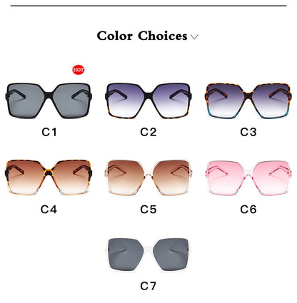Oversize Sunglasses Gradient Plastic Brand Designer Female Sun Glasses Uv400 - Hiccupzz