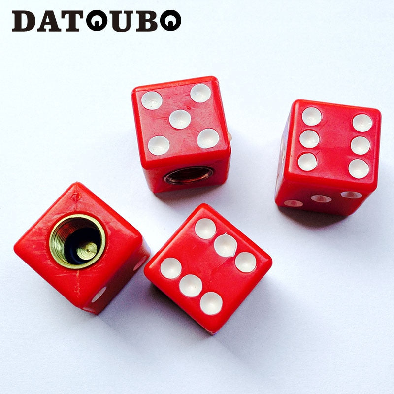 4 pcs High quality Plastic ABS Dice Novelty Car Tyre Valve Caps