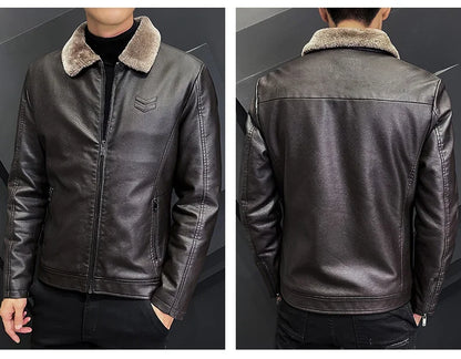 Men's Vintage Brown Leather Jacket - Hiccupzz